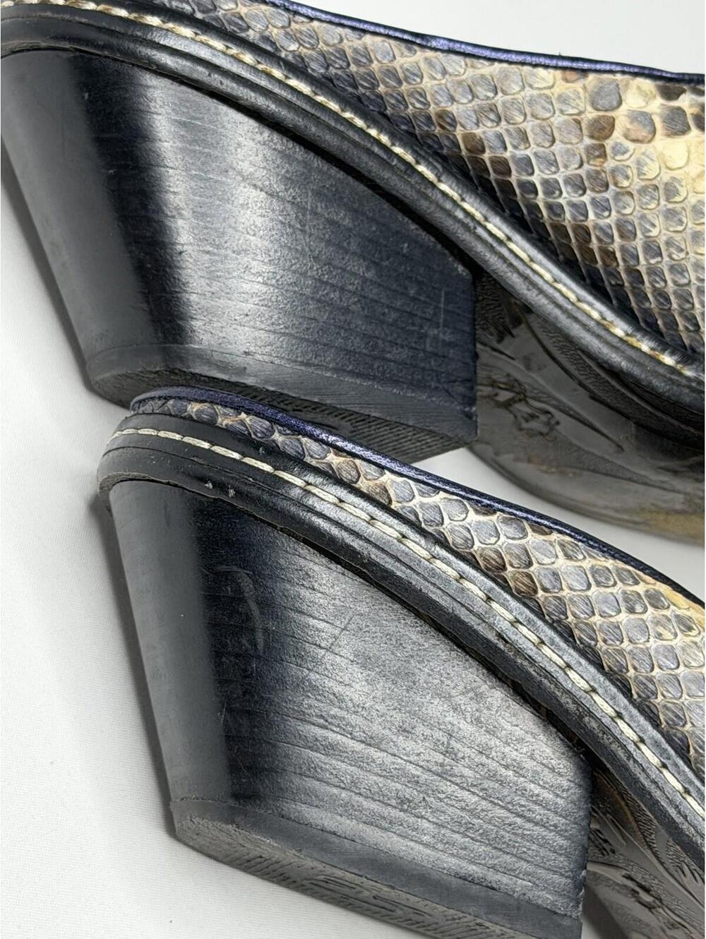 Donald J Pliner Size 6M Snake Skin Western Couture Collection Mule Italy P73C - Picture 5 of 14